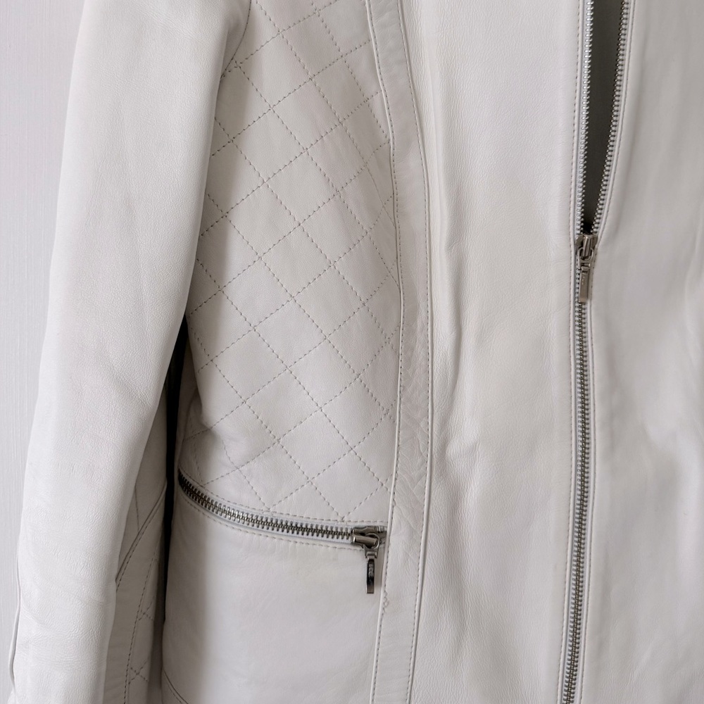 Cache White Leather Jacket - Picture 2 of 9